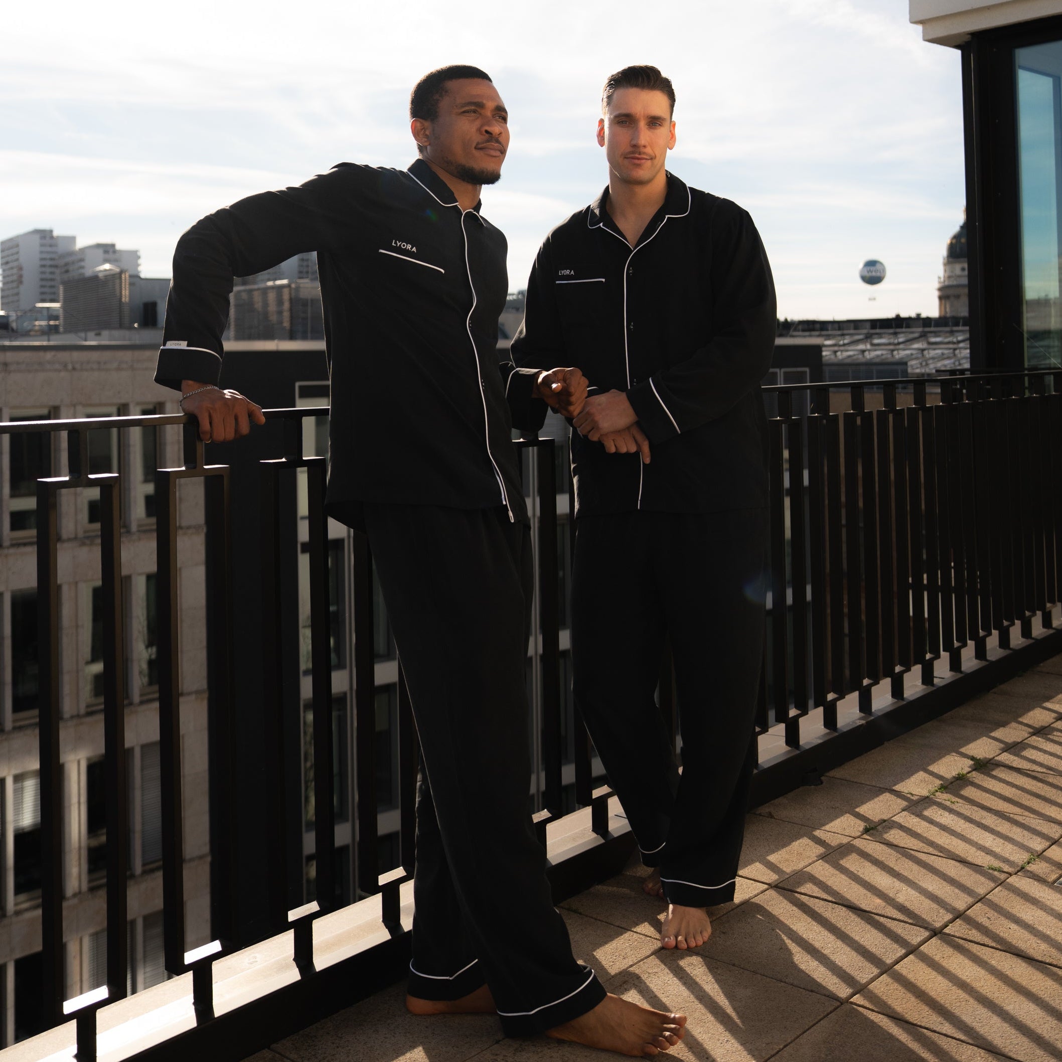 Pyjama-Set Herren Black Langarm