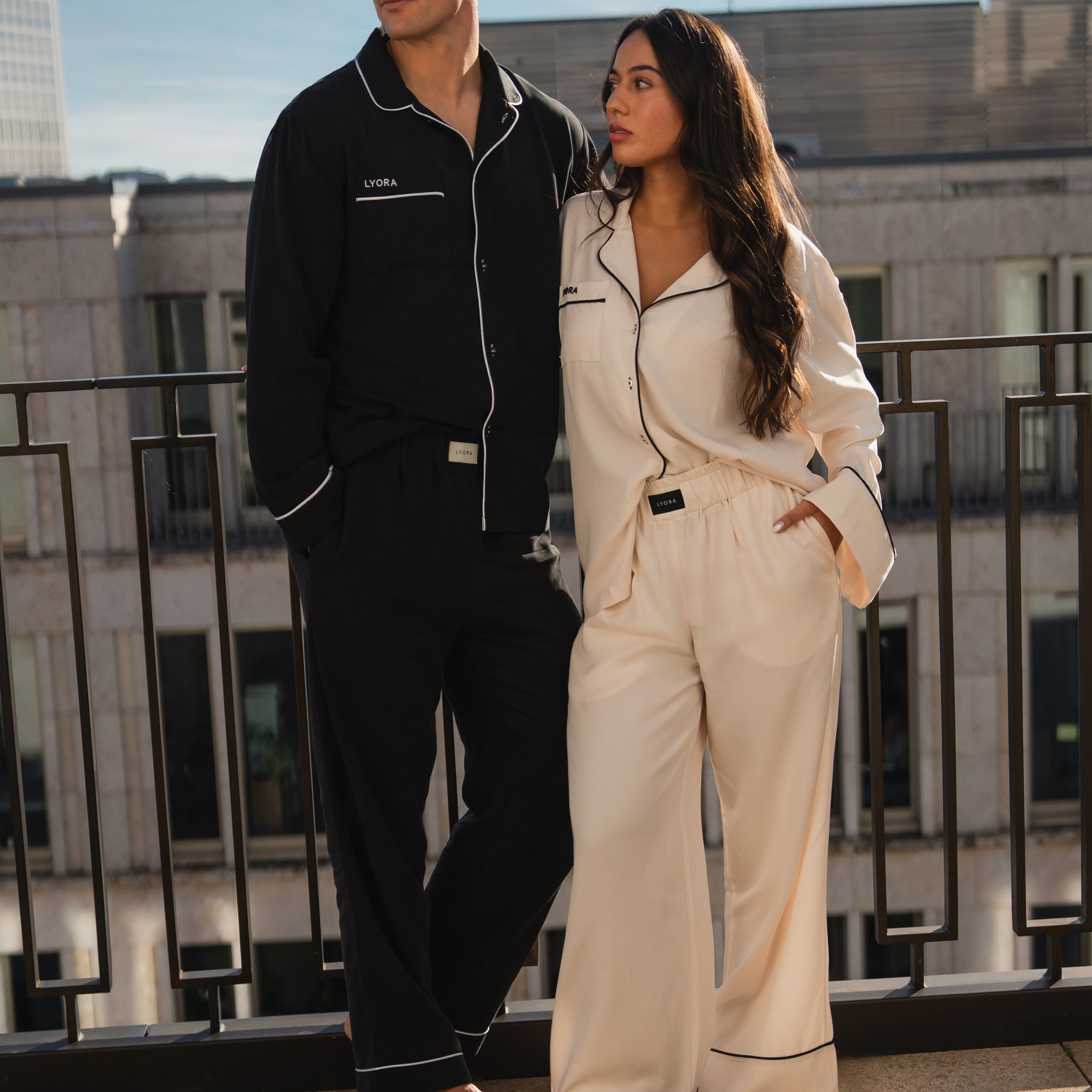 Pyjama-Set Damen Beige