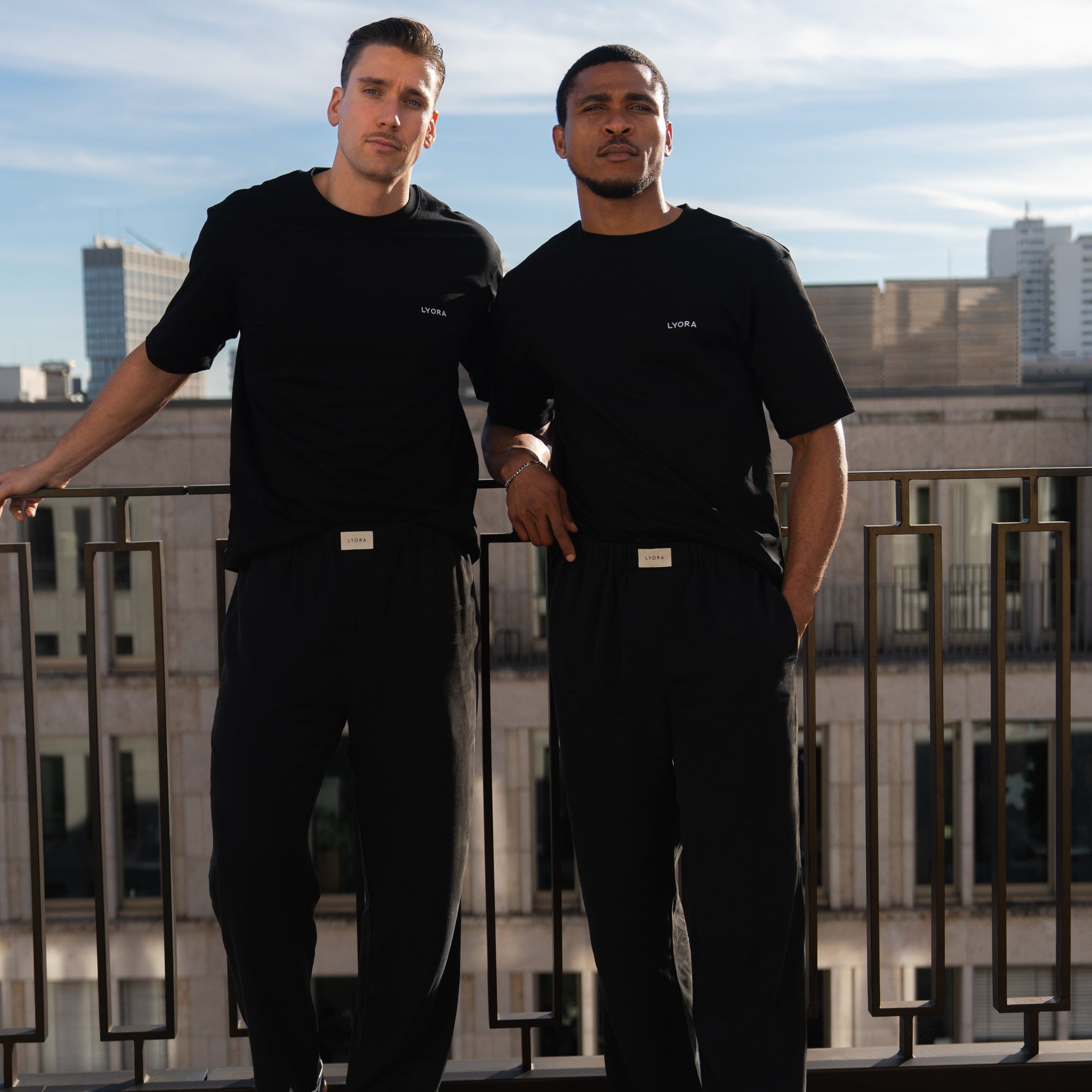 Pyjama-Set Herren Black Kurzarm