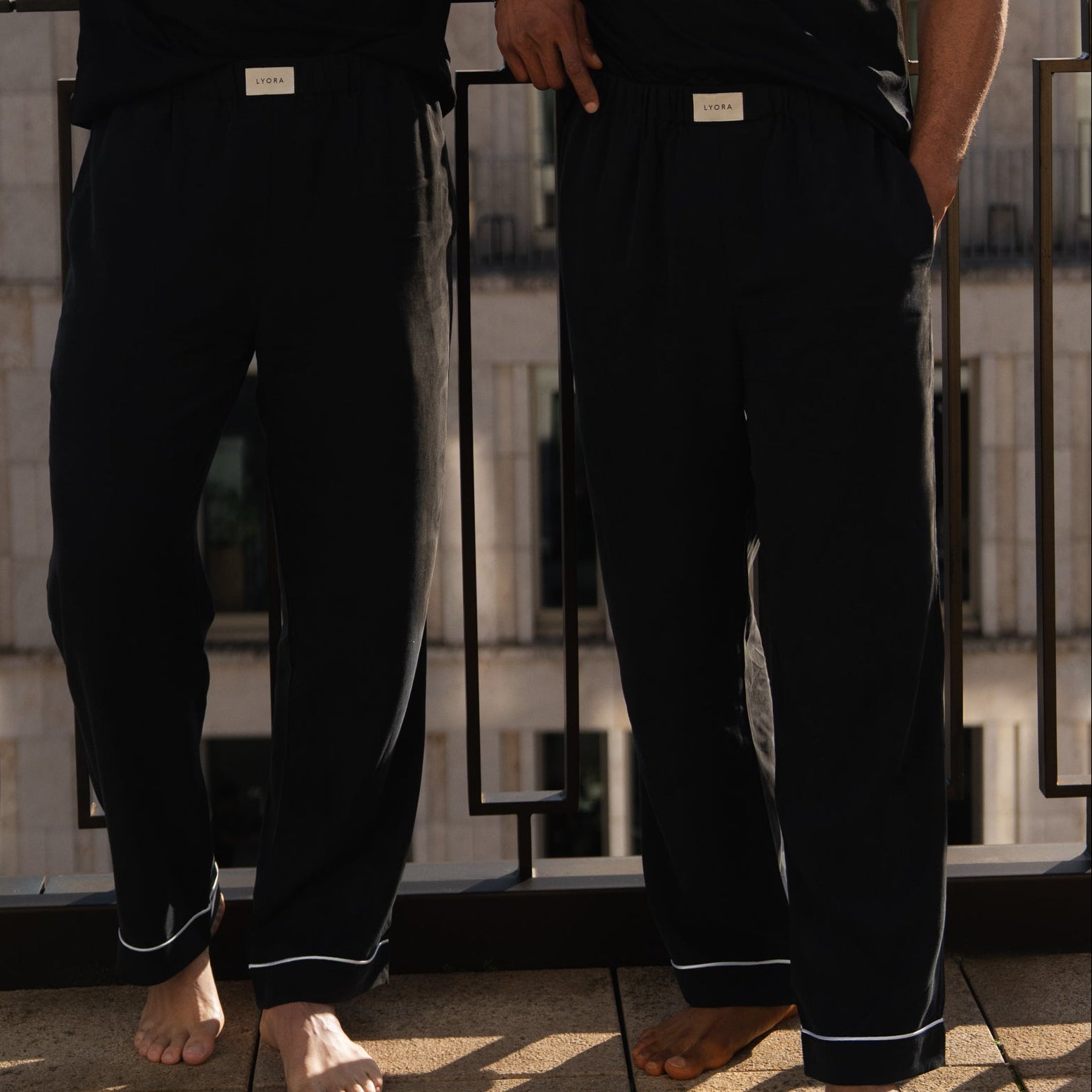 Pyjama-Set Herren Black Kurzarm