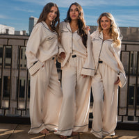 Pyjama-Set Damen Beige