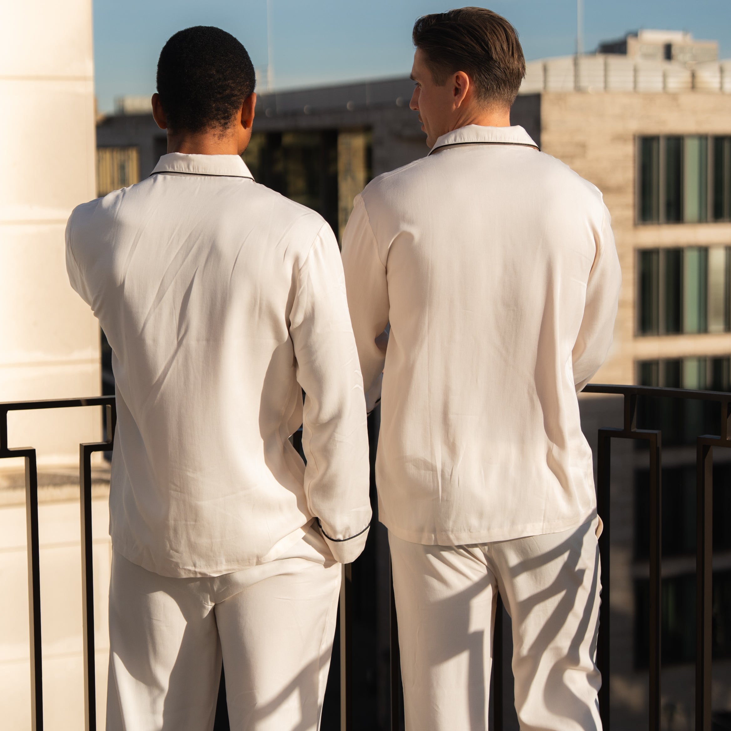 Pyjama-Set Herren Beige Langarm