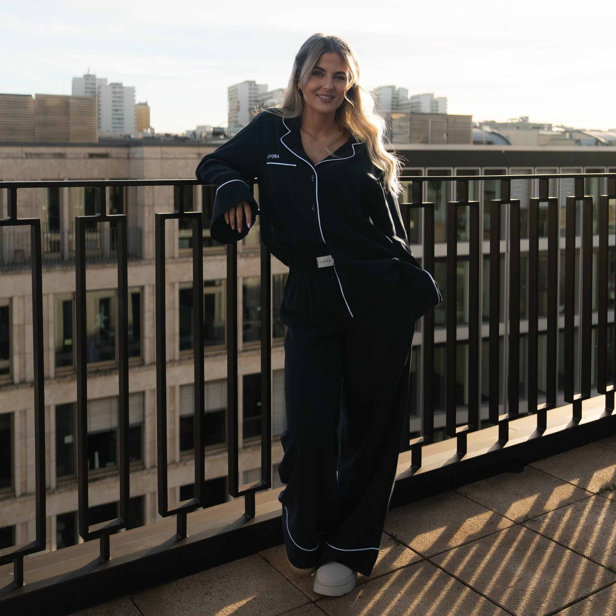 Pyjama-Set Damen Black