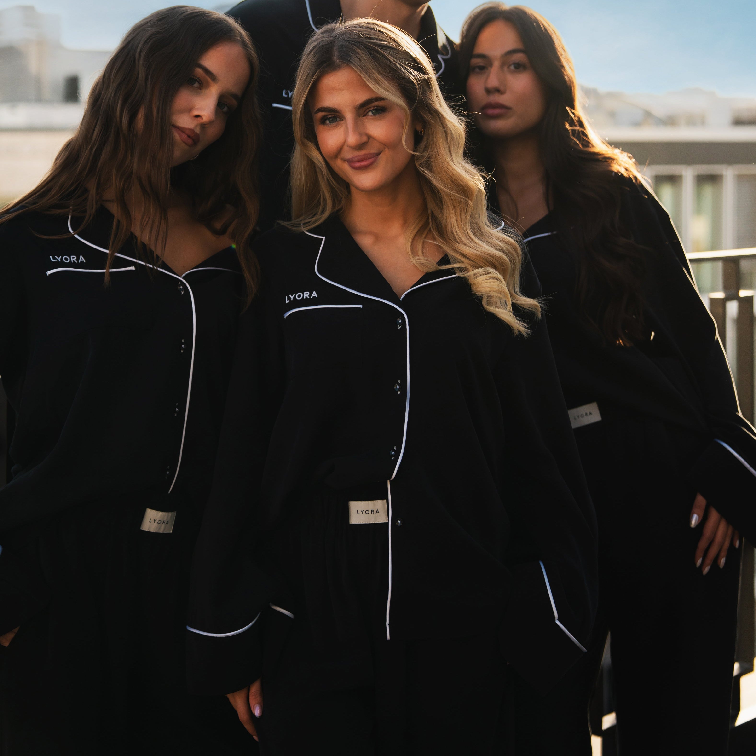 Pyjama-Set Damen Black